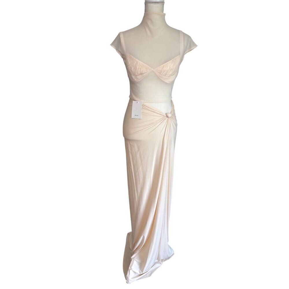 Deme by Gabriella Dove Set in Ivory Medium New Womens Maxi Gown Dress - Picture 5 of 17
